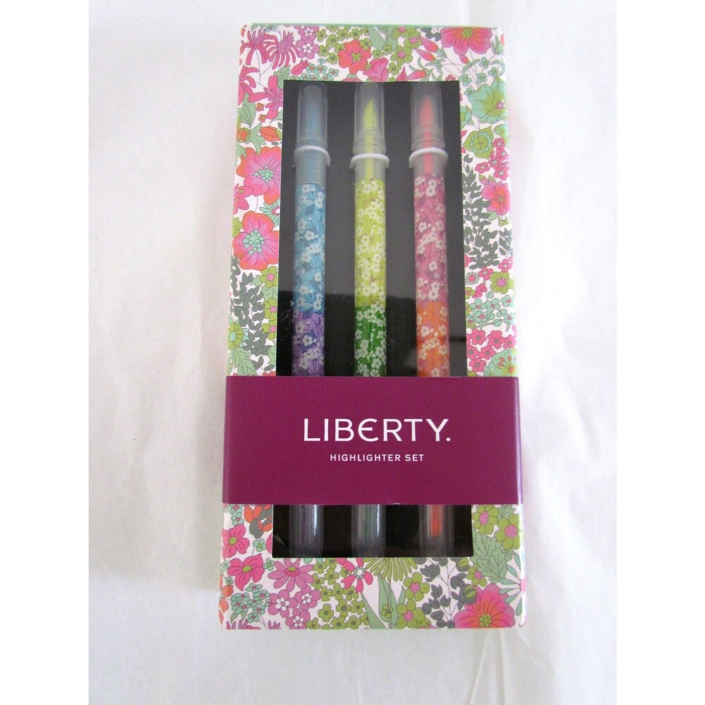 New Liberty of London Mitsi Highlighter Set Markers Double Tip 6 Colors NIB